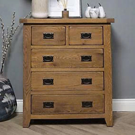 PPS Oak2 : Tủ Gỗ Sồi 3+2 Ngăn Kéo Đứng